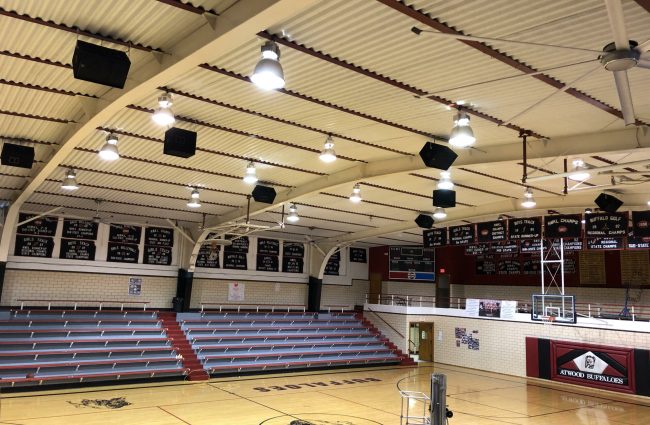 Gyms (giant LED screens & sound systems)